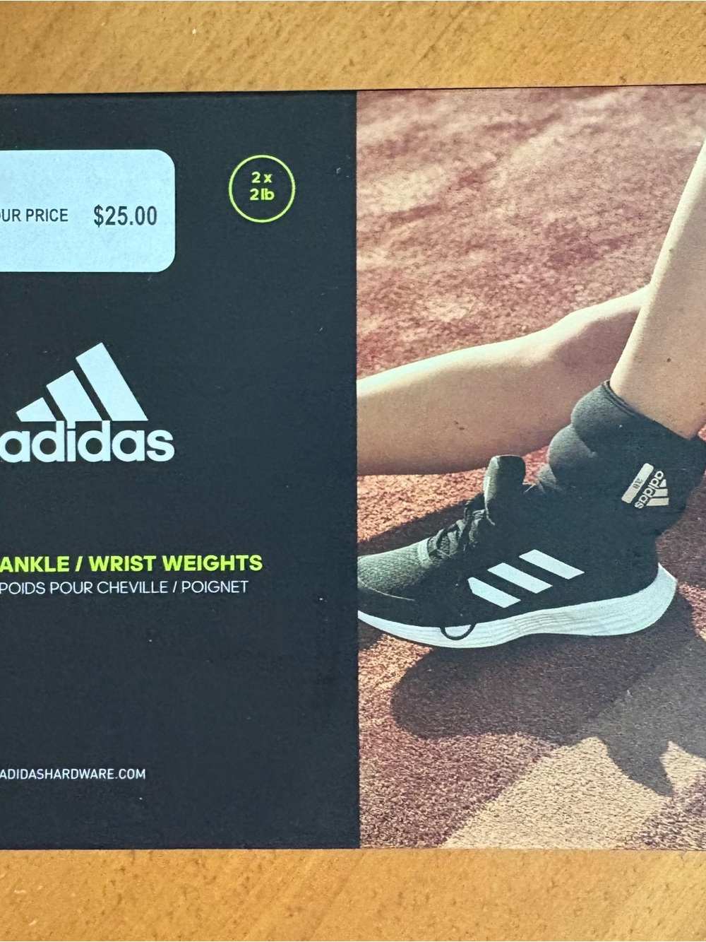 Adidas ankle/wrist weights, 2 pounds, Black, Sealed/Brand New in Box